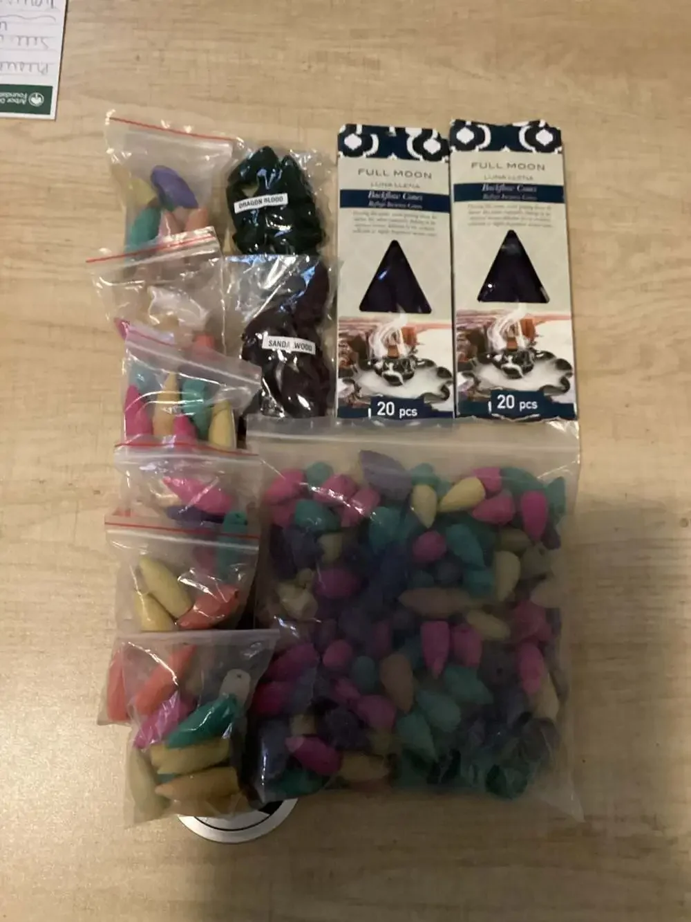 Full Moon Luna Llena Backflow Incense Cones Assorted Scents Large Lot With Boxes